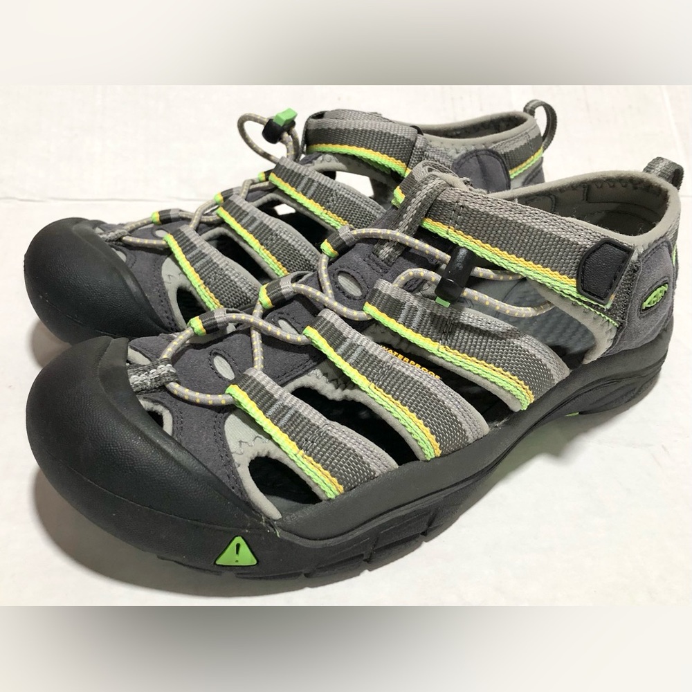 Kids Gray and Lime Outdoor Sport Sandals